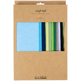 Craft felt A4 10-pack Blue-green colour mix in the group Hobby & Creativity / Create / Craft felt at Pen Store (134713)