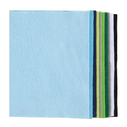 Craft felt A4 10-pack Blue-green colour mix in the group Hobby & Creativity / Create / Craft felt at Pen Store (134713)