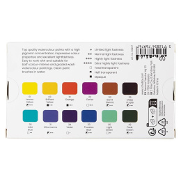 Watercolour 12 Half pans in the group Art Supplies / Artist colours / Watercolour Paint at Pen Store (134824)