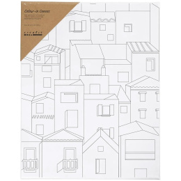 Canvas with print 24x30cm 360g Mediterranean village in the group Art Supplies / Studio / Artist Canvas / Acrylic canvas at Pen Store (135417)