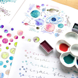 Gansai Tambi Aquarelle 5-set Granulating Colors 2 in the group Art Supplies / Artist colours / Watercolour Paint / Watercolour pans at Pen Store (135537)