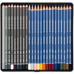The Aquarino Box Watercolour Drawing set 24 pieces in the group Pens / Artist Pens / Watercolour Pencils at Pen Store (135647)