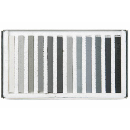 Pastel Chalks Hard Greyscale 12-set in the group Art Supplies / Crayons & Graphite / Pastel Crayons at Pen Store (135650)
