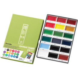 Gansai Tambi Watercolour 18-set in the group Art Supplies / Artist colours / Watercolour Paint / Watercolour pans at Pen Store (135660)