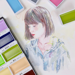 Gansai Tambi Watercolour 18-set in the group Art Supplies / Artist colours / Watercolour Paint / Watercolour pans at Pen Store (135660)