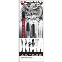 Inktober Illustration Basic Set 5 pcs in the group Pens / Artist Pens / Brush Pens at Pen Store (135666)