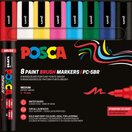 Posca Brush PC-5BR Set of 8 in the group Pens / Artist Pens / Illustration Markers at Pen Store (135920)