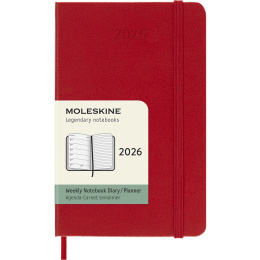 Diary 12M Weekly Notebook 2026 Hardcover Pocket Red in the group Paper & Pads / Planners / 12-Month Planners at Pen Store (136123)