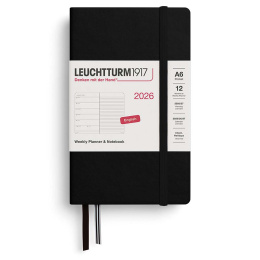 Diary Weekly Planner & Notebook 2026 A6 Black in the group Paper & Pads / Planners / 12-Month Planners at Pen Store (136230)
