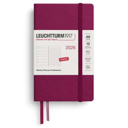 Diary Weekly Planner & Notebook 2026 A6 Port Red in the group Paper & Pads / Planners / 12-Month Planners at Pen Store (136232) Diary Weekly Planner & Notebook 2026 A6 Port Red in the group Paper & Pads / Planners / 12-Month Planners at Pen Store (136232)