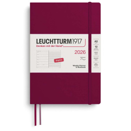 Diary Weekly Planner & Notebook 2026 A5 Soft Cover Port Red in the group Paper & Pads / Planners / 12-Month Planners at Pen Store (136241) Diary Weekly Planner & Notebook 2026 A5 Soft Cover Port Red in the group Paper & Pads / Planners / 12-Month Planners at Pen Store (136241)