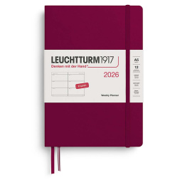 Diary Weekly Planner 2026 A5 Port Red in the group Paper & Pads / Planners / 12-Month Planners at Pen Store (136253)