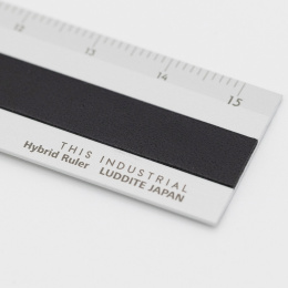 Ruler Aluminium/Leather 15 cm Silver/Black in the group Hobby & Creativity / Hobby Accessories / Rulers at Pen Store (136444)