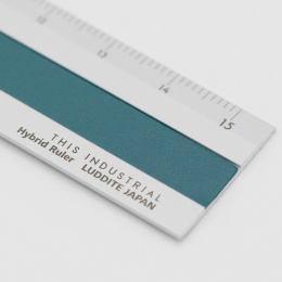 Ruler Aluminium/Leather 15 cm Silver/Turquoise in the group Hobby & Creativity / Hobby Accessories / Rulers at Pen Store (136445)