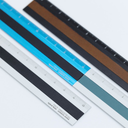 Ruler Aluminium/Leather 15 cm Silver/Turquoise in the group Hobby & Creativity / Hobby Accessories / Rulers at Pen Store (136445)