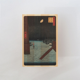 Postcard in Hinoki-wood – Hiroshige ”One Hundred Views of Edo” 6-set in the group Hobby & Creativity / Holidays and seasons / Cards and envelopes at Pen Store (136594)
