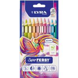 Super Ferby 10-piece metallic set (3+) in the group Kids / Kids' Pens / Colouring Pencils for Kids at Pen Store (136892)