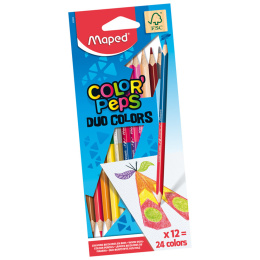 Colouring Pencils Color’Peps Duo Colors Pack of 12 in the group Kids / Kids' Pens / Colouring Pencils for Kids at Pen Store (136942)