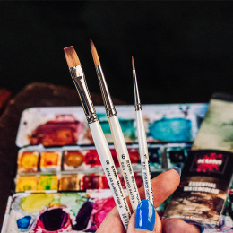 Synthetic Brushes Watercolour Essential 3-piece Set in the group Art Supplies / Brushes / Watercolour Brushes at Pen Store (137033)