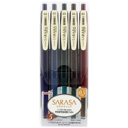 Sarasa Clip Vintage A 5-pack in the group Pens / Writing / Gel Pens at Pen Store (137259)