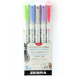 Mildliner Brush 5-pack Cool & Refined set in the group Pens / Artist Pens / Brush Pens at Pen Store (137265)
