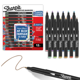 Creative Marker Fine Tip 12-pack Earth Tones in the group Pens / Artist Pens / Acrylic Markers at Pen Store (137407)