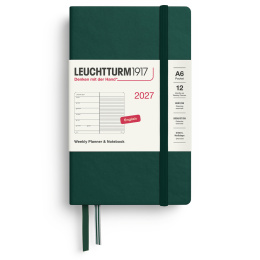 Diary Weekly Planner & Notebook 2027 A6 Forest Green in the group Paper & Pads / Planners / 12-Month Planners at Pen Store (137510)
