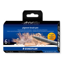 Pigment Arts Brush Pen set of 6 Beige/Natural in the group Pens / Artist Pens / Brush Pens at Pen Store (137616)