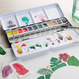 Akademie Aquarell Half Pans 12-set + extra space in the group Art Supplies / Artist colours / Watercolour Paint / Watercolour pans at Pen Store (137801)