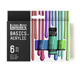 Acrylic Paint Basics Metallic Set 6x22 ml in the group Art Supplies / Artist colours / Acrylic Paint at Pen Store (137836)