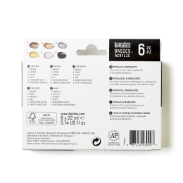 Acrylic paint Metallic & Iridescent Set Tubes 6x22 ml in the group Art Supplies / Artist colours / Acrylic Paint at Pen Store (137840)