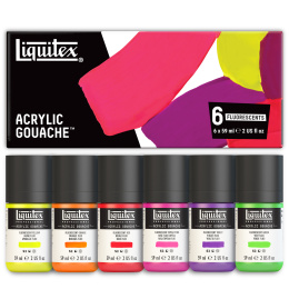 Gouache Paint Fluorescent Set 6x59 ml in the group Art Supplies / Artist colours / Gouache at Pen Store (137842)