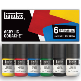Gouache Paint Primaries Set 6x22 ml in the group Art Supplies / Artist colours / Gouache at Pen Store (137844)