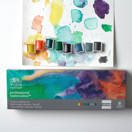 Professional Watercolour Revival Half Pan Set of 8 + 16 Empty Half Pans in the group Art Supplies / Artist colours / Watercolour Paint / Watercolour pans at Pen Store (137998)