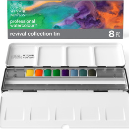 Professional Watercolour Revival Half Pan Set of 8 + 16 Empty Half Pans in the group Art Supplies / Artist colours / Watercolour Paint / Watercolour pans at Pen Store (137998)