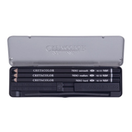 Nero Deep Black Set 7 Pieces in the group Art Supplies / Crayons & Graphite / Drawing Charcoal at Pen Store (138029)