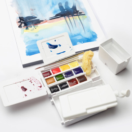 Professional Water Colour Half Pan Field Box 12-set in the group Art Supplies / Artist colours / Watercolour Paint / Watercolour pans at Pen Store (138038)