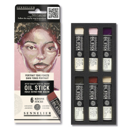 Oil Stick Mini 6-set Dark tones Portrait in the group Art Supplies / Crayons & Graphite / Oil sticks at Pen Store (138058)
