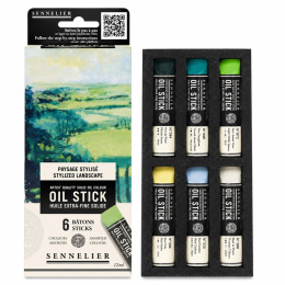 Oil Stick Mini 6-set Stylish landscape in the group Art Supplies / Crayons & Graphite / Oil sticks at Pen Store (138061)