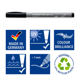 Pigment Arts Pen Black in the group Pens / Artist Pens / Felt Tip Pens at Pen Store (138097)